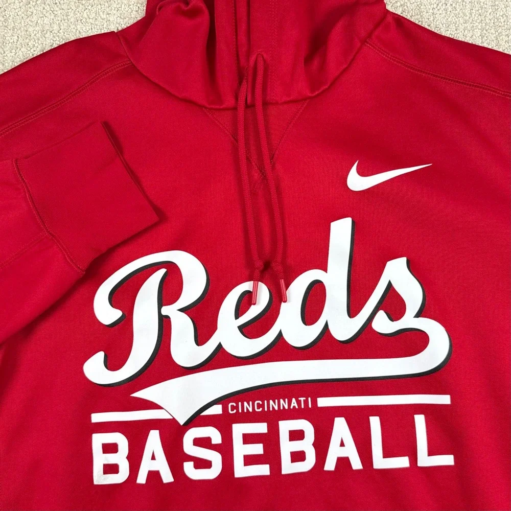 Nike BSBL Dri-Fit Mens Large Cincinnati Reds Fleece Lined Hoodie Sweatshirt